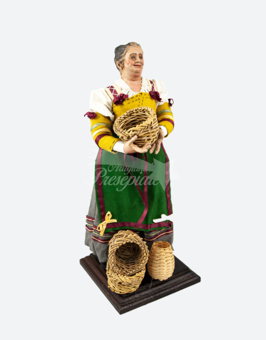Venditrice di cestini di vimini