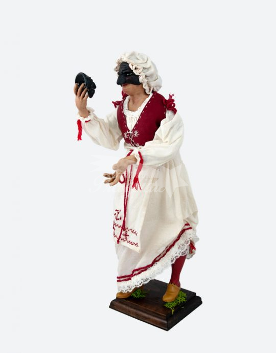 Donna pulcinella con maschera